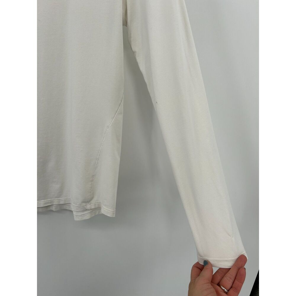 LULULEMON *Flawed* Women's White Long Sleeve Relaxed Fit Workout Shirt Medium - Picture 5 of 7